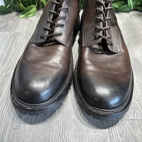 Thursday Boot Company Stomper Zip-Up Boot Brown Leather Mens 15 READ Boots